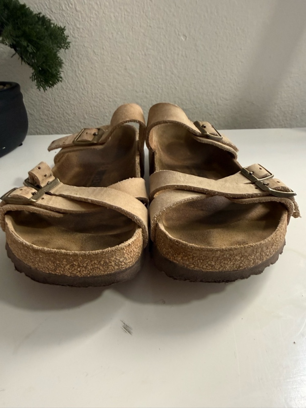 Birkenstock Women size 6 Tan Triple-Strap Suede Sandals - Picture 6 of 6